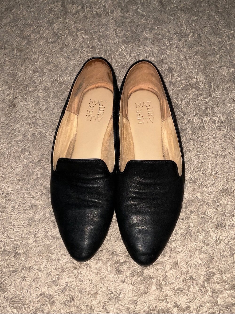 H&M Black Leather Pointed Toe Loafers